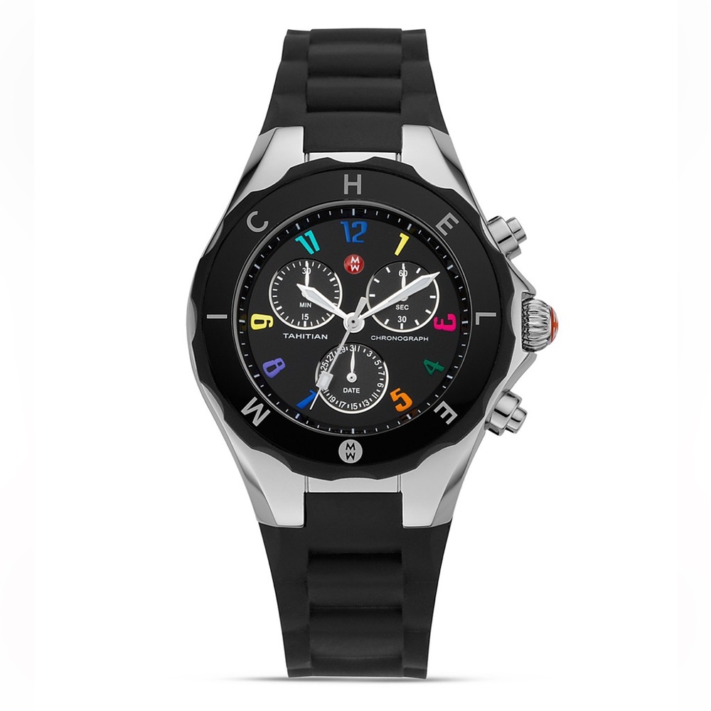 Michele Tahitian “Carousel” Black Watch with Jelly Bean Strap, 40mm